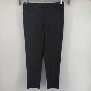 Alfred Dunner Women's Pants Black Pinstripe Stretch pull on pants Size 8
